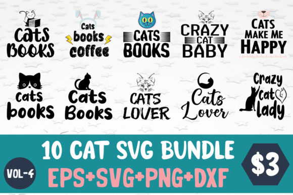 10 Cat SVG Bundle for Embroidery Projects