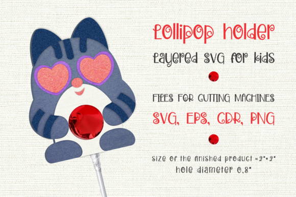 Cat Lollipop Holder SVG for Kids
